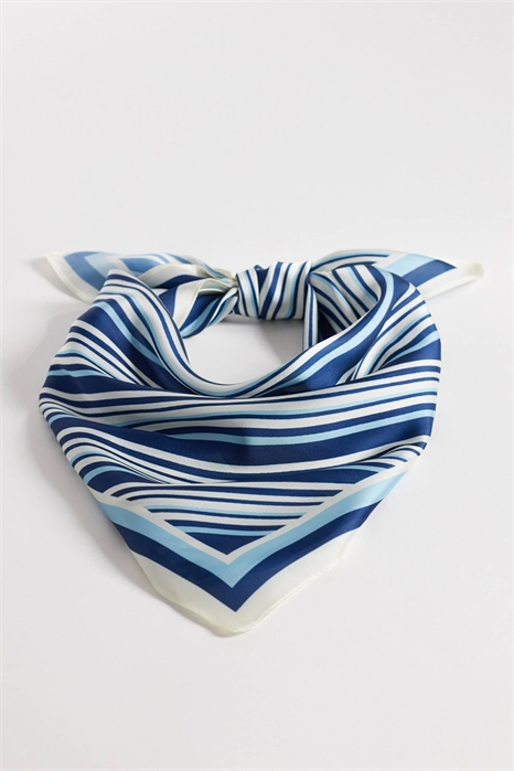 Шарф-галстук из атласа с морскими полосками артикул 152929777