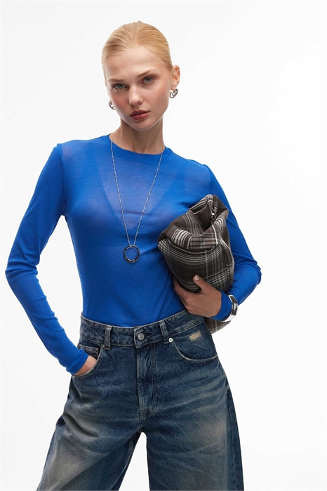 Двухслойный топ из прозрачной ткани артикул 154636891