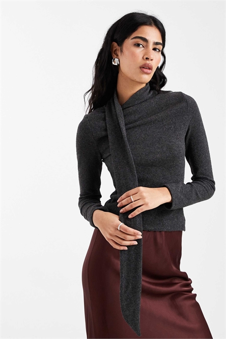 Топ с длинными рукавами и сверхмягким шарфом артикул 154081816