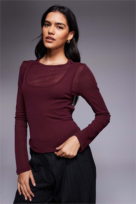 Прозрачный топ из двух слоев артикул 153531353