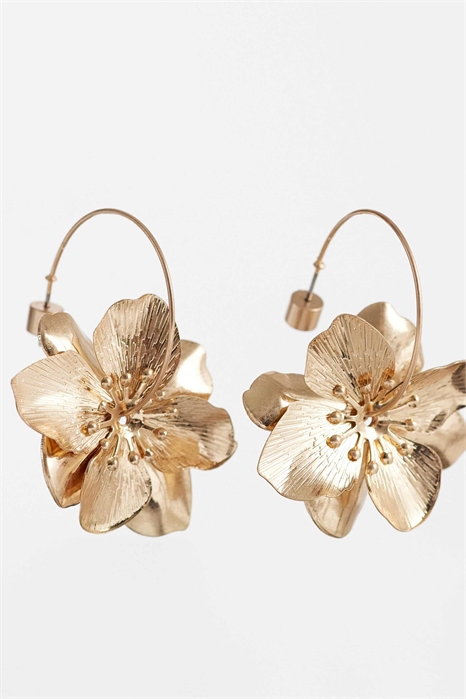 Кольцевые серьги с подвесками в виде цветов артикул 155446027