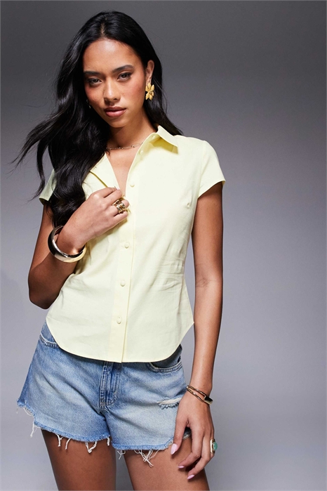 Рубашка с затянутой талией артикул 148416854