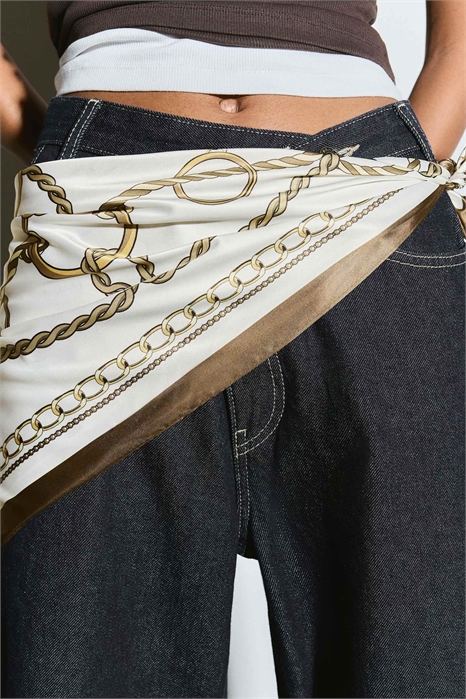 Шарф из сатина с принтом артикул 156004708