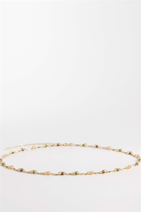 Пояс-цепочка с каменными вставками артикул 155762968