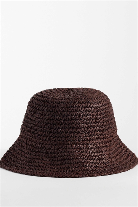 Складная соломенная шляпа-ведёро, связанная крючком артикул 154027183