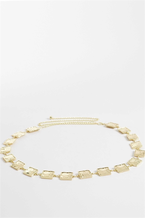 Пояс с квадратными звеньями и волнистой поверхностью артикул 153280507