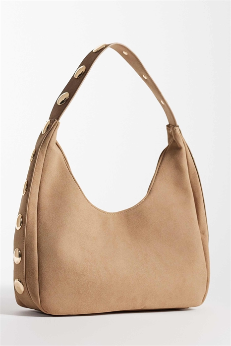 Сумка через плечо из искусственной замши свободного кроя с заклепками артикул 152931258