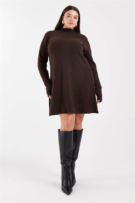 Мини-платье из трикотажа с длинными рукавами и волнистым кроем артикул 151530821