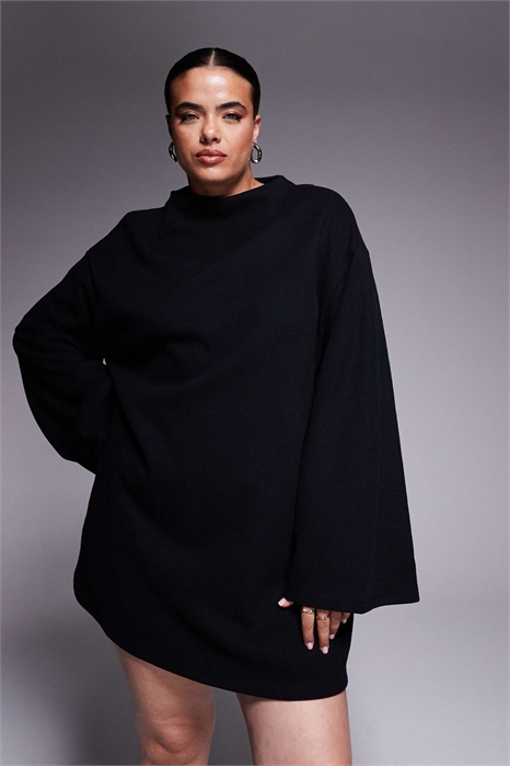 ASOS DESIGN Curve: мини-платье с широкими рукавами из сверхмягкой ткани артикул 148656095