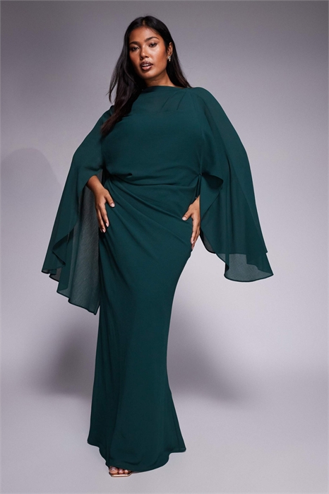 ASOS DESIGN: платье средней длины с драпировкой, рукавами-кимоно и открытой спиной артикул 150600237