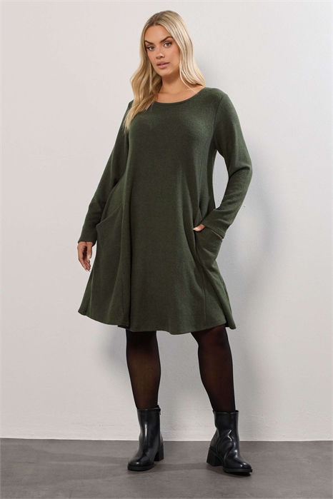 Платье с карманами из мягкой ткани артикул 154654943