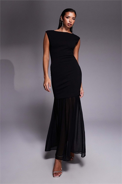 Прозрачное платье-миди без рукавов артикул 152230096