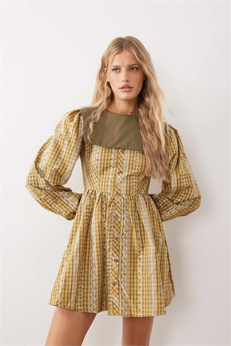 Мини-платье-бабдолл с квадратным вырезом артикул 153665713