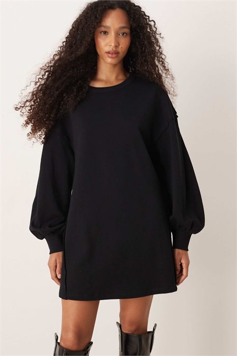 Хлопковое мини-платье-трапеция артикул 148610345