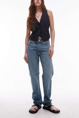 Джинсы с прямыми брючинами цвета «снег» артикул 137513665