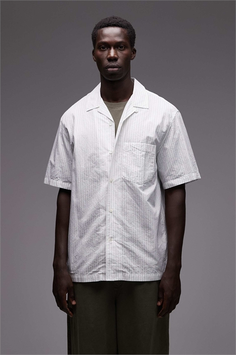 Рубашка свободного кроя из фактурного поплина артикул 148786771