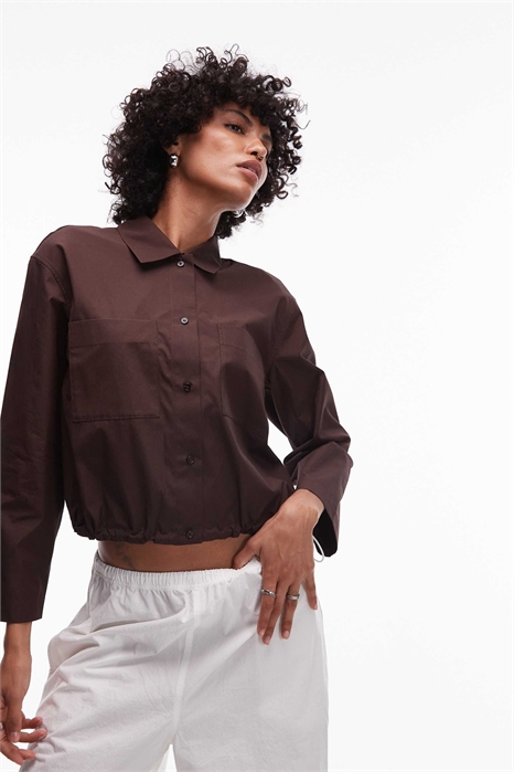 Короткая куртка-блузон из чистого хлопка артикул 148521105