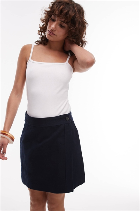 Мини-юбка из чистого хлопкового твила с запахом артикул 145751492