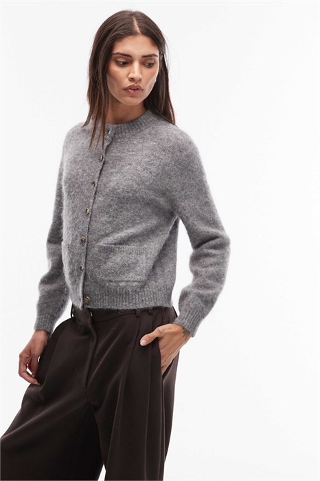 Короткий кардиган из альпаки и шерсти артикул 151304617