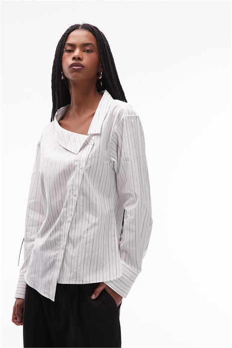 Блузка асимметричного кроя с отложным воротником артикул 151304610