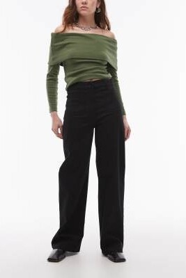 Джинсы из эластичного хлопка с высокой талией и широкими брючинами от Lupine артикул 142399798