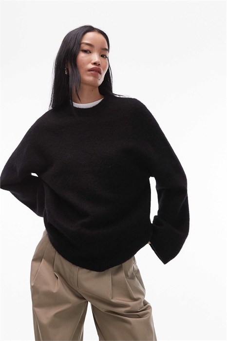 Свободный свитер из сверхмягкой альпаки и шерсти артикул 150524158