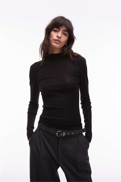 Свитер с длинными рукавами и капюшоном из мериносовой шерсти артикул 150524169