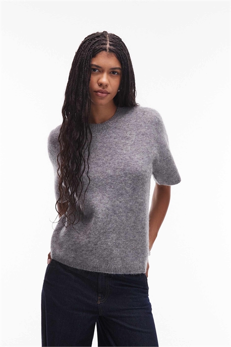 Свитер с короткими рукавами из смеси альпаки и шерсти артикул 149820936