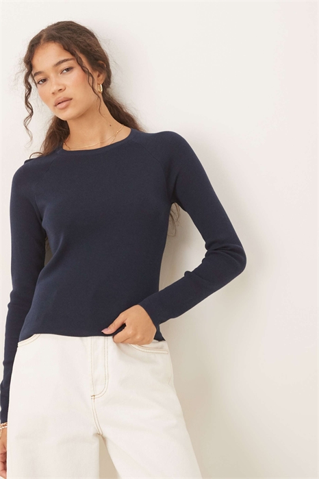 Топ с длинными рукавами из тонкого трикотажа артикул 150175853