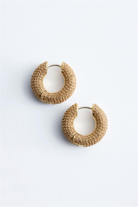 Серьги-кольца с крупными стразами артикул 151749757