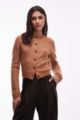 Кардиган из смеси мохера и шерсти артикул 153891707