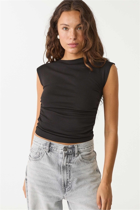 Простая облегающая футболка со сборками артикул 150005484