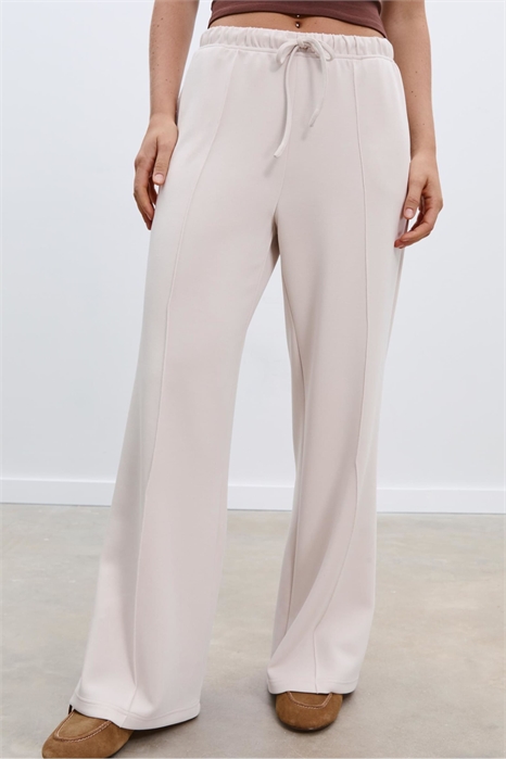 Брюки с широкими штанинами и мягкой текстурой, с декоративными швами артикул 149039275