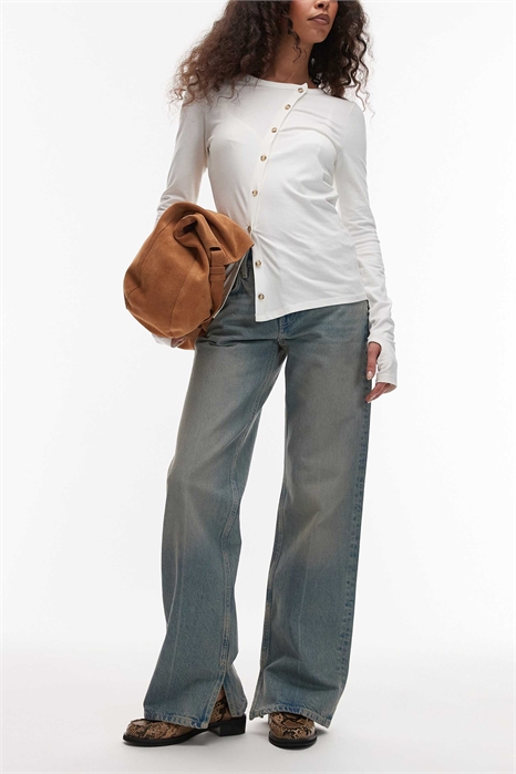 Джинсы с расклешенными штанинами артикул 155057494