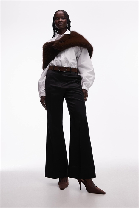 Брюки-клёш с зауженной талией артикул 153017724