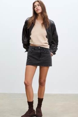 Джинсовая юбка с заклепками D62 артикул 150346501