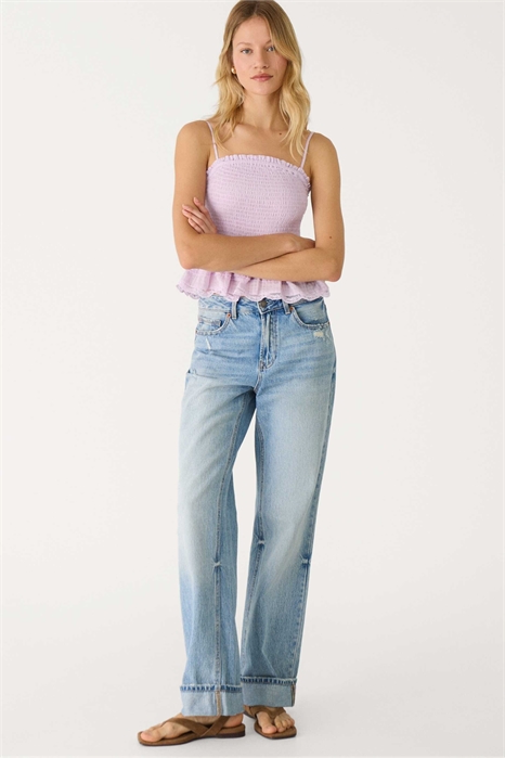 Джинсы D92 с прямыми широкими брючинами артикул 149423230