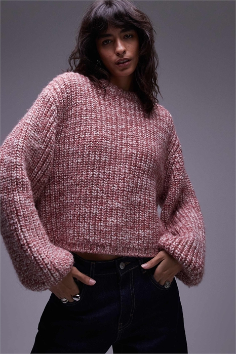 Свитер из альпаки и шерсти с крупной вязкой артикул 150205102