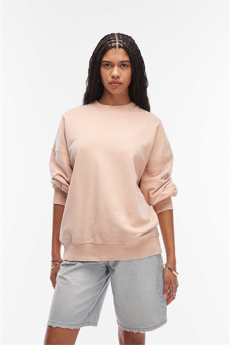 Свитшот свободного кроя с круглым вырезом артикул 153891713
