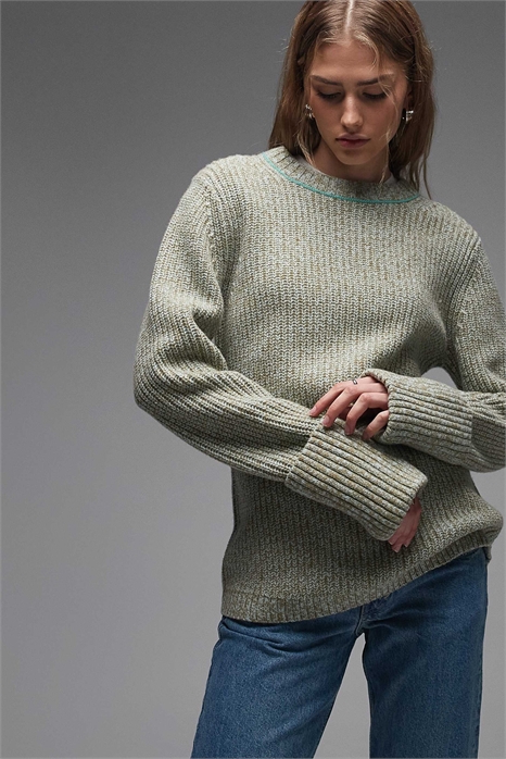 Свитер из чистой шерсти с круглым вырезом артикул 154340398