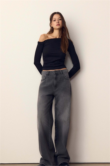 Топ с асимметричной драпировкой артикул 155539195