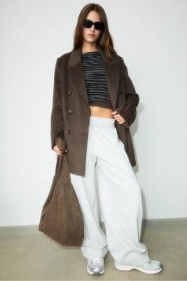 Брюки-бочонки из плюша артикул 149392428