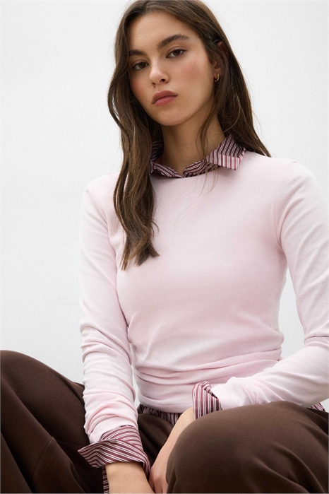 Базовая футболка с длинным рукавом артикул 155576395