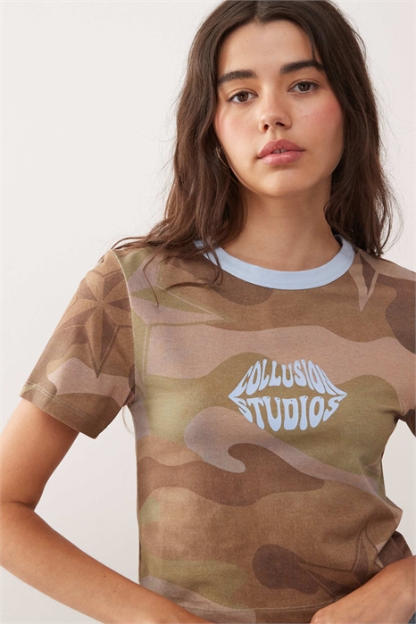 Детская футболка с камуфляжным принтом артикул 146739325