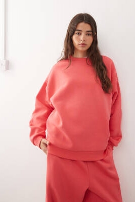 Толстовка свободного кроя из плотной ткани артикул 150835167