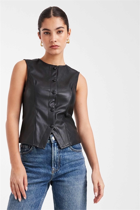 Жилет из искусственной кожи артикул 148073072