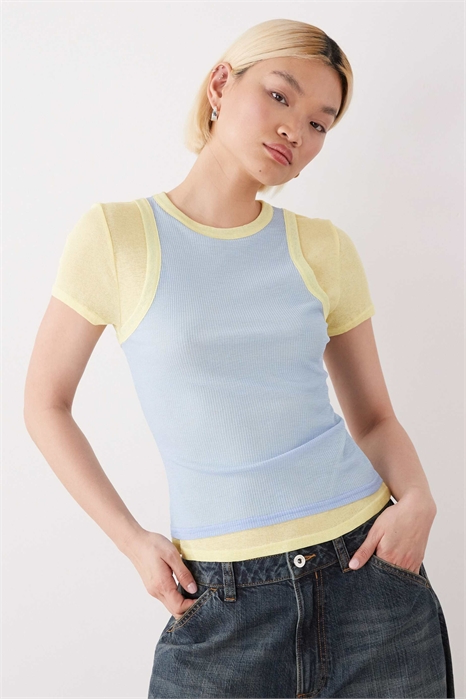 Двухслойная футболка с короткими рукавами артикул 155588361