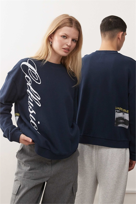 Универсальная толстовка прямого кроя с принтом артикул 152666938