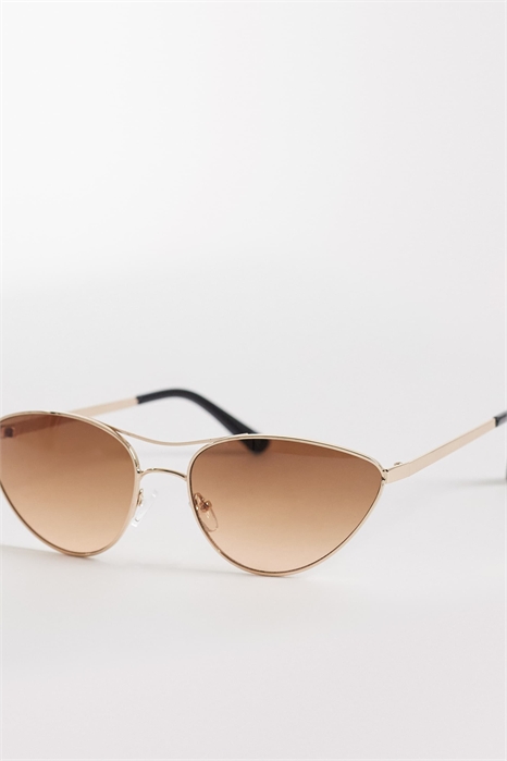 Металлические солнцезащитные очки в форме кошачьих глаз артикул 154748596