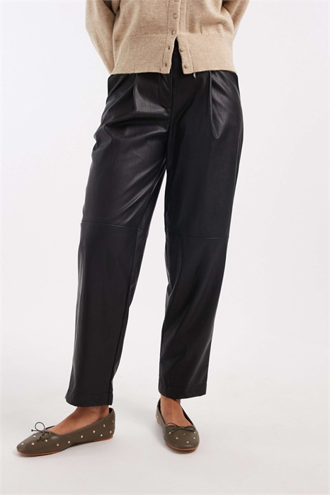 Брюки с расклешенными штанинами из искусственной кожи артикул 148073042